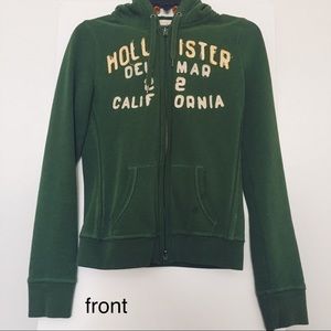 Hollister zip up jacket / hoodie (green)